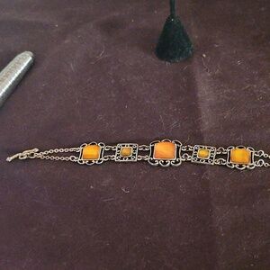 Elegant Orange Stone Bracelet